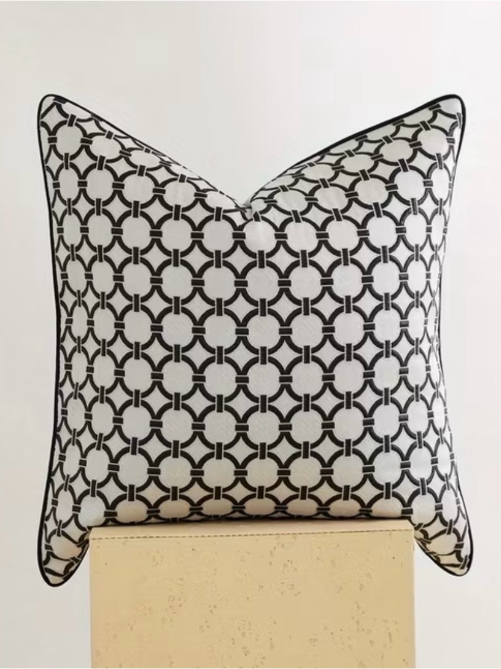 Geometric Black and White Decorative Pillow Cover